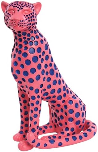 Quoowiit Statues for Home Decor, Modern Sculptures and Statues Decorations for Living Room, Bedroom, Table, Bookshelf, White Resin Leopard Art Decorative Sculpture with Black Polka Dots Design by Quoowiit