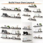 upsimples Floating Shelves for Wall Decor and Storage, Grey, 6Pcs 23.6'' - Image 4