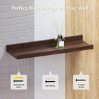 RICHER HOUSE 5-Set Floating Shelves with Lip, Walnut Wall Mounted Shelf - Image 4