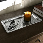 Monarch Abode Decorative Tray – 12-Inch Hand Hammered Nickel Finish Metal Bathroom Tray Countertop, Vanity Trays Organizer, Perfume Plate for Dresser, Kitchen Countertop Small Fruit Platter - Image 7