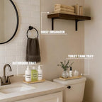 Bathroom Vanity Tray for Countertop, 12" x 6" Oak Wood Toilet Tank Tray - Image 4
