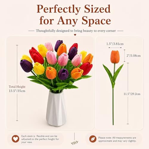 Mandy's 20pcs Artificial Multicolor Tulips - Image 3