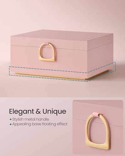 SONGMICS 2-Layer Jewelry Box with Handle, Removable Tray, Floating Effect - Image 3