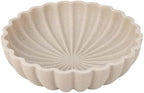 L'ARL GMVOI Large Decorative Bowl - Modern Handicraft Bowls for Home Decor - Fruit Bowl for Kitchen Counter - Key Bowl for Entryway Table - Ruffle Centerpiece Bowl Decor,Artificial Stone Beige by LARLGMVOI