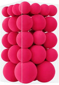 46Pcs Velvet Christmas Ball Ornaments Set - Flocked Shatterproof Christmas Tree Decorations Classic Hanging Ornaments with Rope for Xmas Wreath Holiday Home Decor (Multi-Size, Fuchsia Pink) by Unknown