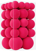 46Pcs Velvet Christmas Ball Ornaments Set - Flocked Shatterproof Christmas Tree Decorations Classic Hanging Ornaments with Rope for Xmas Wreath Holiday Home Decor (Multi-Size, Fuchsia Pink) by Unknown