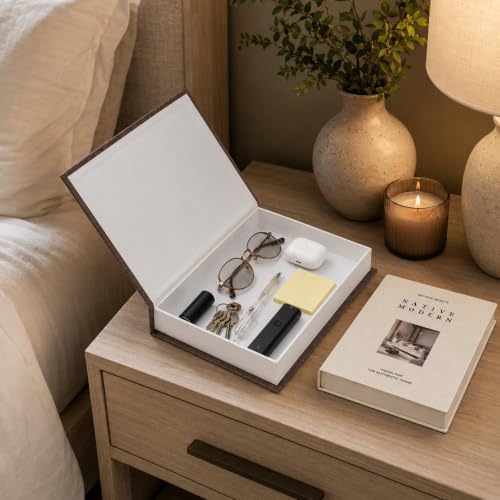 Refined Decorative Books for Home Decor, Set of 2 Linen Faux Books with Hidden Storage, Coffee Table Books for Shelf and Entryway Decor - Image 4