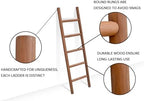 FUIN Blanket Ladder, 57in Rustic Solid Wood Decorative Ladder, Dark Brown - Image 3