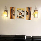 Rustic Mason Jar Sconces Wall Decor, Rustic Brown, Set of 2 - Image 4
