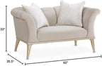 MICHAEL AMINI Yvette Chair and a Half in Porcini Velvet and Champagne Wood Frame - Image 3