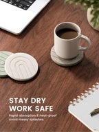 Fluxynara Felt Coasters with Holder, Set of 8 for Drinks, Linen Dusk - Arch - Image 4