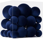 Velvet Christmas Ball Ornaments - 30pcs Flocked Christmas Ornaments Set Shatterproof Classic Hanging Xmas Tree Decorations with Rope for Wreath Holiday Home Decor (Blue) by Unknown