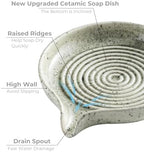 Zoeeker Self-Draining Soap Dish, Ceramic Bar Soap Holder with Drainage - Image 3