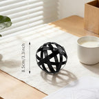 Kesywale 3.3 Inch Decorative Spheres Set of 3, Metal Band Decorative Balls Orbs Metal Spheres Home Decor Accents Dining Table Centerpieces for Living Room Bedroom Kitchen Office Coffee Table (Black) - Image 2
