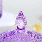 Sizikato Diamond Faceted Glass Candy Jar with Lid, 10oz Purple Decorative Jar, Nut Jar, Dried Fruit Storage Jar. - Image 7