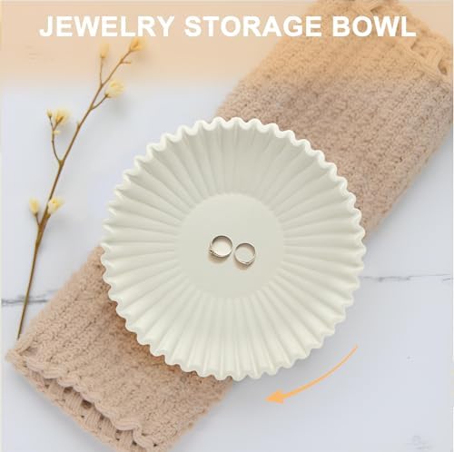 Beige Small Bowl Decor for Home, Purse and Key Bowls for Entryway Table - Image 6