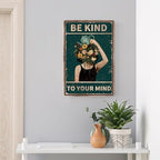 Wall Decor Art Vintage Tin Metal Sign Be Kind to Your Mind Plants Decors Poster Boho Room Decor Aesthetic for Home Bedroom Office Women Gifts 8X12 Inches - Image 5