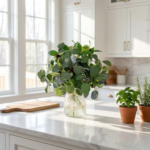 4-Pack Artificial Eucalyptus Stem 16" Faux Greenery Bouquet Berry - Image 6