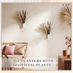 Jexine 2 Pcs Hanging Artificial Planters Wall Decor, White, Pampas - Image 6