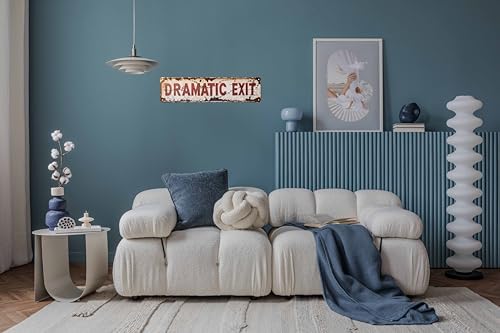 Vintage Metal Dramatic Exit Tin Sign 4x16 In Rustic Wall Art Farmhouse Decor for Home Porch Bedroom & Outdoor Spaces Bedroom Accent Theatrical Theme Decor - Image 4