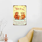 Heart Accent Cow Family Vintage Print,Solid Aluminum Wall Sign, Cottage Bedroom Accent, Warm Housewarming Decor Plaque 8x12 Inch - Image 2