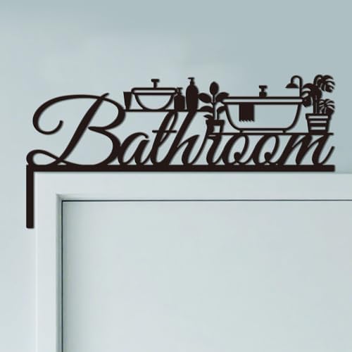 CUTHOLLOW Bathroom and Plant Door Topper Sign Metal Wall Art Decor by CUTHOLLOW
