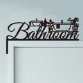 CUTHOLLOW Bathroom and Plant Door Topper Sign Metal Wall Art Decor by CUTHOLLOW