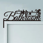 CUTHOLLOW Bathroom and Plant Door Topper Sign Metal Wall Art Decor by CUTHOLLOW