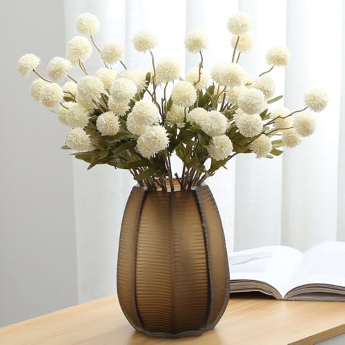 Artificial Flowers for Vase 10 Pcs, 20 in Fake Mums Long Stems White - Image 2