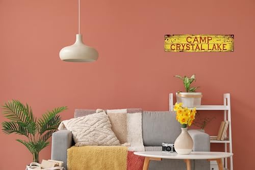 Camp Crystal Lake Street Sign Retro Funny Wall Decor Metal Tin Signs Fall Season Horror Theme Inappropriate Humor Bar Home College Dorm Decor 16x4 in - Image 4