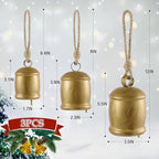Rowfad Decorative Cow Bells, Christmas Bells, Set of 3 - Image 2