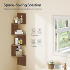 HOOBRO Corner Shelf Wall-Mounted, Set of 2 Floating Corner Shelves for Wall - Image 5