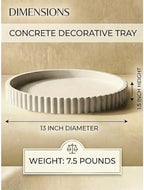 13-Inch Concrete Round Tray Home Decor for Coffee Table Decor - Round Coffee Table Tray - Circular Kitchen Island Trays - Decorative Trays- Gray - Image 2