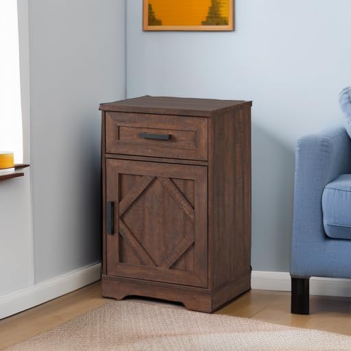 WAMPAT 32" H End Table for Living Room, Rustic Nightstand - Image 6