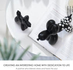 Notakia Cute Ceramics Black Balloon Dog Statue Crafts Living Room Desktop Decorations,Handmade Modern Small Ceramic Animal Statue Ornament Home Decor Accents - Image 6