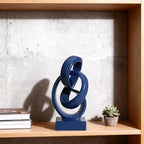 Abstract Blue Knot Sculpture, Geometric Decorative Statue, Blue Decor for Living Room Coffee Table Bookshelf Top, Office TV Cabinet Entryway Table Top Decor. - Image 2