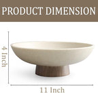 LIN CHUAN Modern Resin Pedestal Bowl – Large Fruit Bowl for Kitchen Counter, Catch All Bowl for Entryway Table, Stylish Key Bowl & Dining Centerpiece, Brown - Image 6