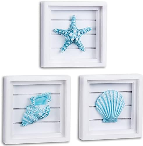 LODOCAVE Blue Seashell Starfish Coastal Wall Decor, 6.3"x6.3" - Image 7