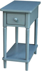 IC INTERNATIONAL CONCEPTS Solid Wood Narrow Side Table in Ocean Blue Antique by InternationalConcepts
