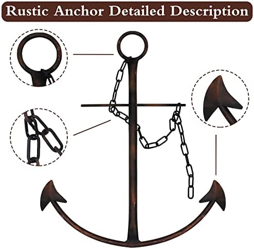 Nautical Ship Anchor Wall Decor, Vintage Metal Anchors for Small Space,13" - Image 4