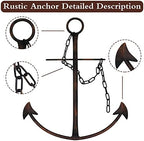 Nautical Anchor Wall Decor, Antique Metal Anchor Art Wall Decor With Chain for Bedroom Living Room Dorm Home/13 Antique Farmhouse Decor (Vintage) - Image 3