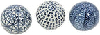 Galt International 4" Diameter Blue & White Floral Chinoiserie Ceramic Ball (Set of 3) Style 2 | Decorative Ball Vase Bowl Filler by GaltInternational