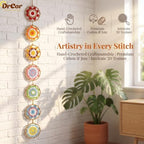 DrCor Colorful Rainbow Boho Wall Decor - Crochet Mandala Dream Catcher - Image 4