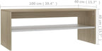 Scandinavian Style Coffee Table White and Sonoma Oak Engineered Wood Small - Image 2