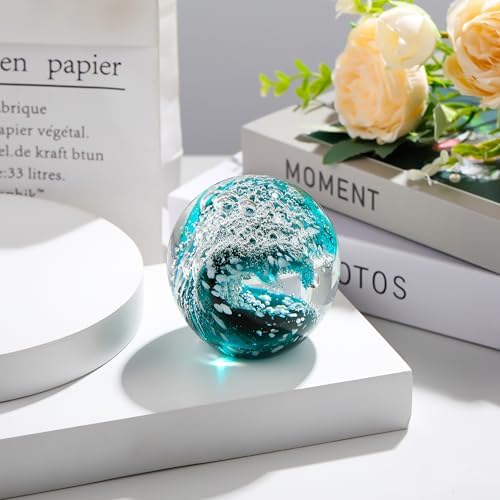 Qianwei Ocean Waves Hand Blown Glass Decor Crystal Ball Sea Figurines Gifts - Image 5