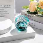 Qianwei Ocean Waves Hand Blown Glass Decor Crystal Ball Sea Figurines Gifts - Image 5