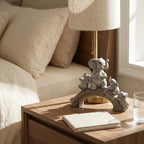 suruim Cute Elephant Statues - Good Luck Elephant and Her Three Children Playing on a Log Bridge for Living Room, Bedroom, Office Decor (Brown) - Image 4
