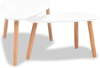 Scandinavian Style Coffee Table Set, Minimalist Pine and MDF Side Tables - Image 4