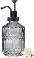 Amolliar 12 Oz Glass Soap Dispenser with Plastic Pump,Dark Grey,1 Pack by Amolliar