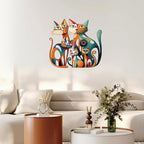 Wesiti Metal Cat Wall Art Decor Colorful Sculptures Mid Century 13.7x13 - Image 6